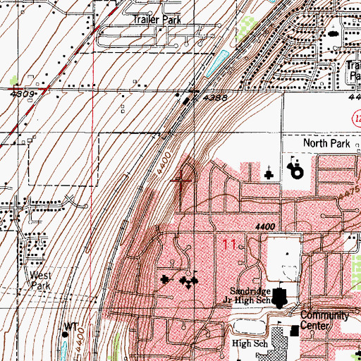Topographic Map of Cedar Ridge, UT