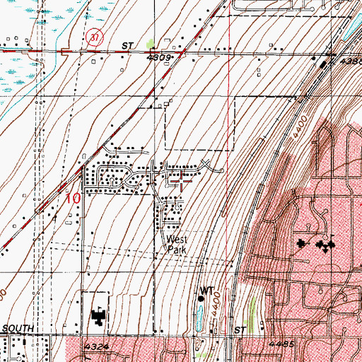 Topographic Map of Westlake Village, UT