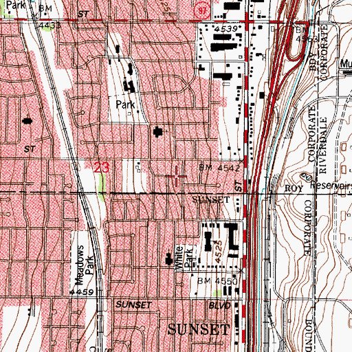 Topographic Map of Linda Vista, UT