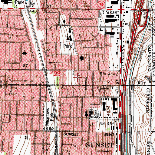 Topographic Map of Sunset Dale, UT