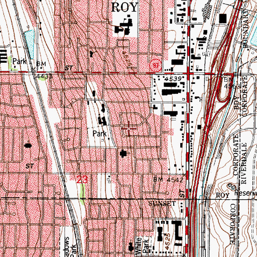 Topographic Map of Municipal Acres, UT