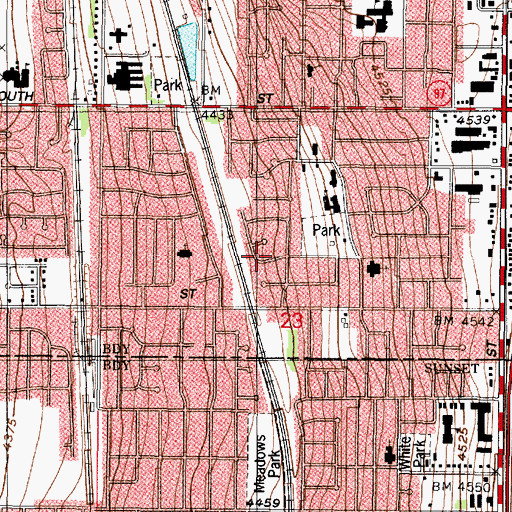 Topographic Map of Municipal Park, UT