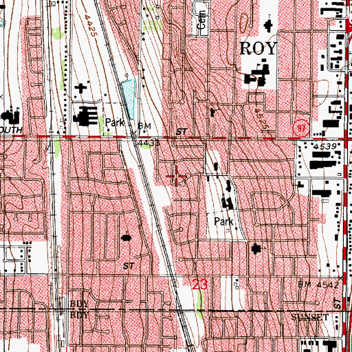 Topographic Map of Brownscott Manor, UT