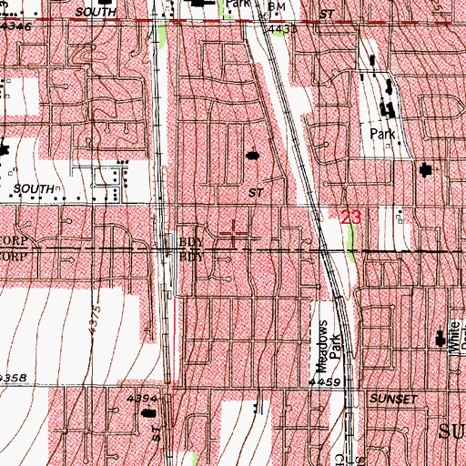 Topographic Map of Heritage Square, UT