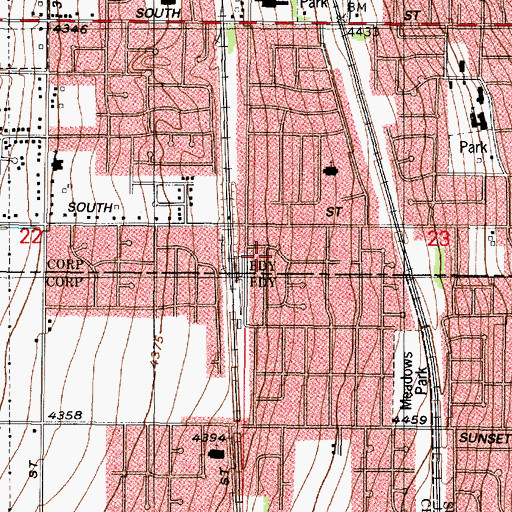 Topographic Map of Eves Garden, UT