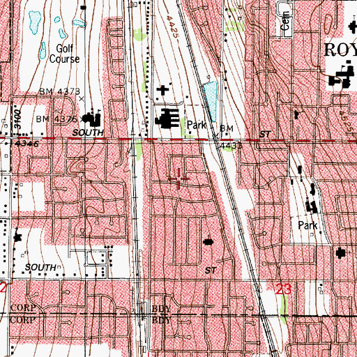 Topographic Map of Burmont Park, UT