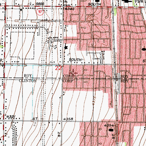Topographic Map of Westbrook, UT
