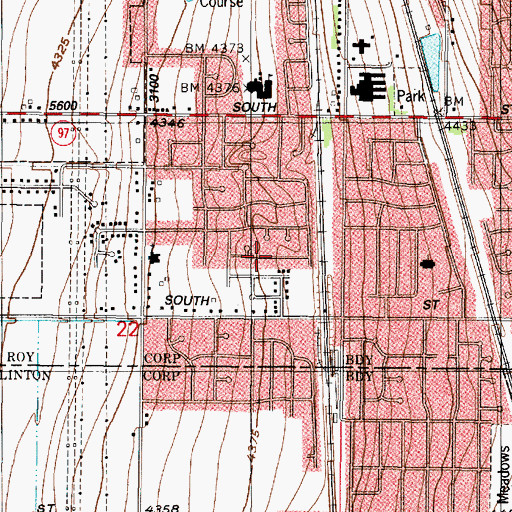 Topographic Map of Meadowlane, UT