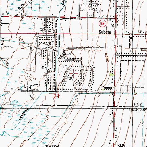 Topographic Map of Holley Acres, UT