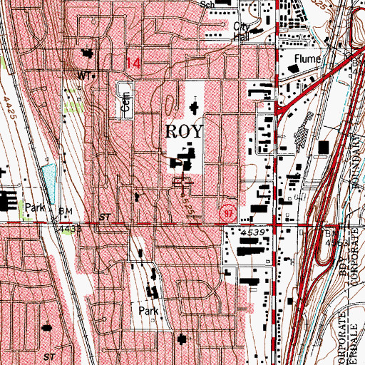 Topographic Map of Rosewood Estates, UT