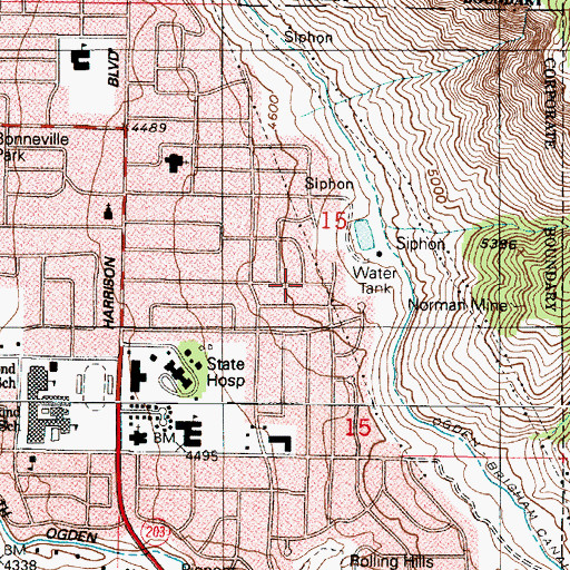 Topographic Map of Cherry Hill Addition, UT