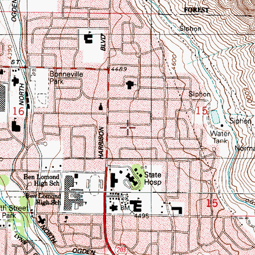 Topographic Map of Rockcliff Addition, UT