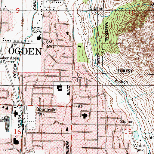 Topographic Map of Vesticor, UT