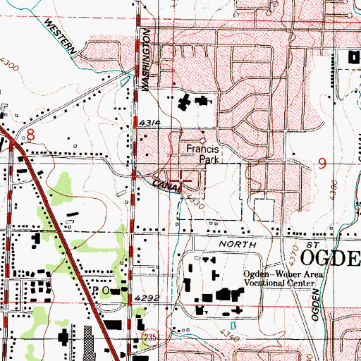 Topographic Map of Northwood Homes, UT