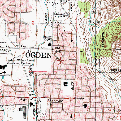 Topographic Map of El Rancho Ogden Addition, UT