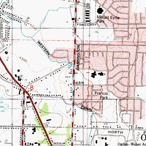 Topographic Map of Otto Berger Addition, UT