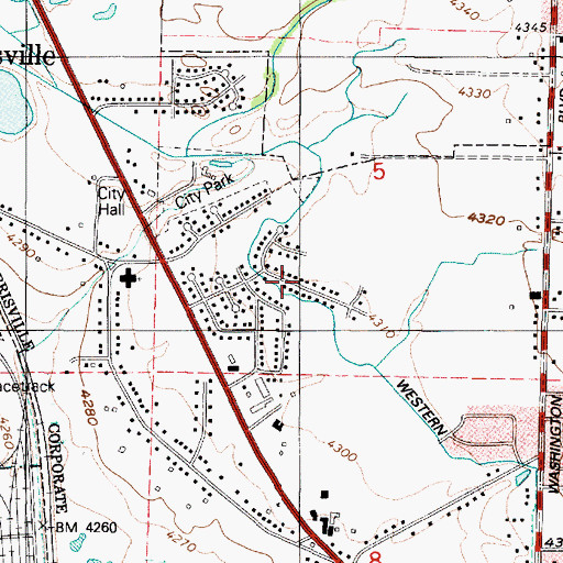 Topographic Map of Ye Olde Farm, UT