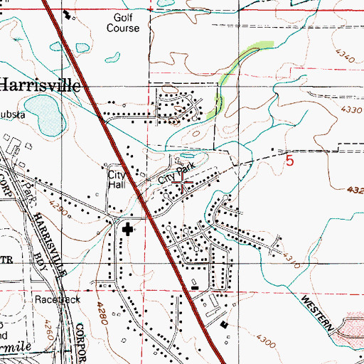 Topographic Map of Lexington Square, UT