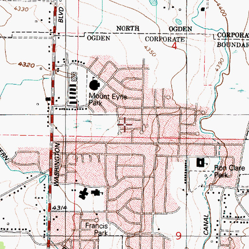 Topographic Map of Mystic Mountain, UT