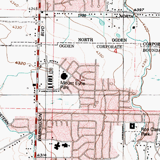 Topographic Map of Eyrie Meadows, UT