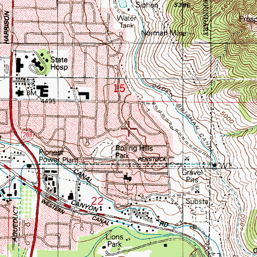 Topographic Map of Rolling Hills Additions 2-7, UT