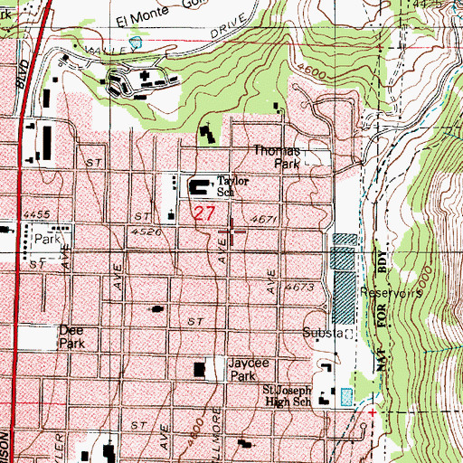 Topographic Map of Nob Hill Addition, UT