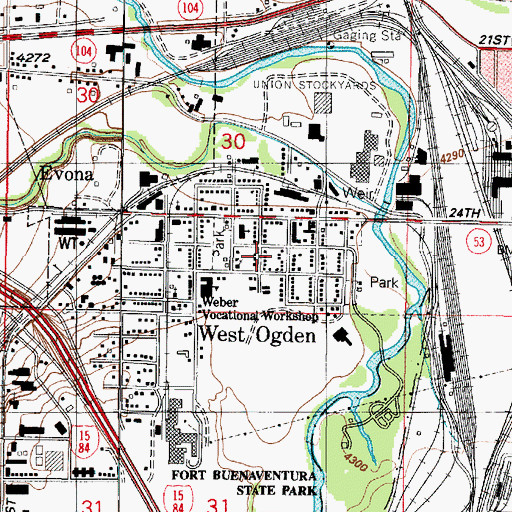 Topographic Map of West Ogden Addition, UT