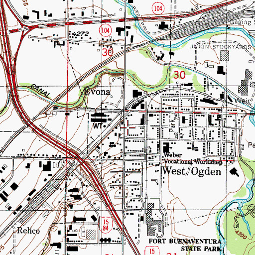 Topographic Map of West Ogden Heights, UT
