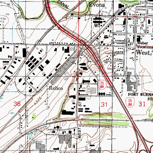 Topographic Map of Bellevue Place, UT