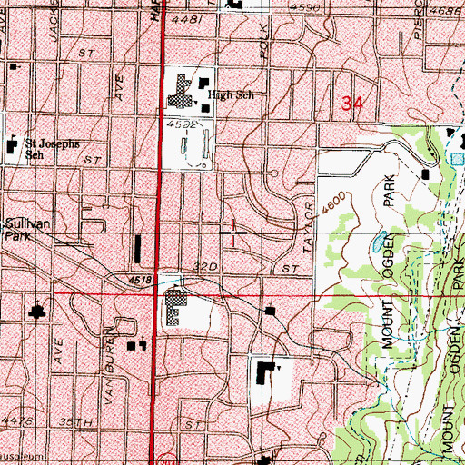Topographic Map of Hillcrest Addition, UT