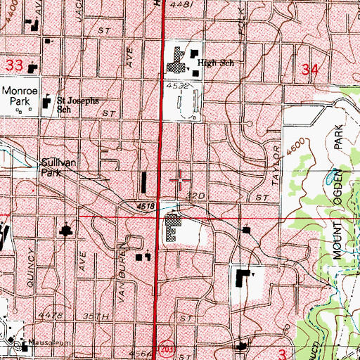 Topographic Map of Oak Wood Heights, UT