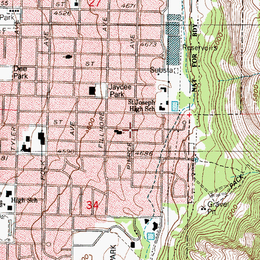 Topographic Map of Denver Place, UT