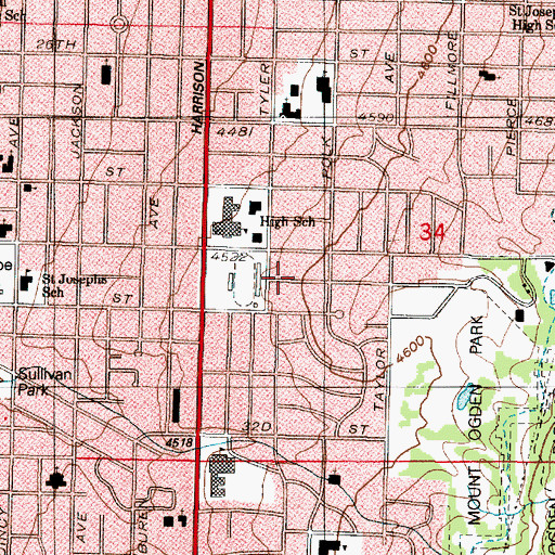 Topographic Map of University Heights, UT