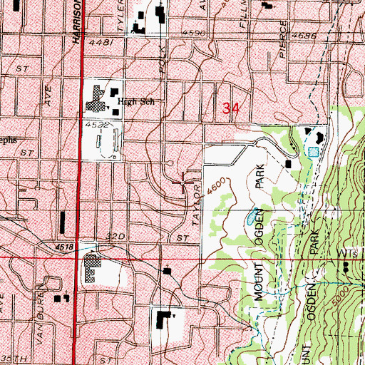Topographic Map of University Place, UT