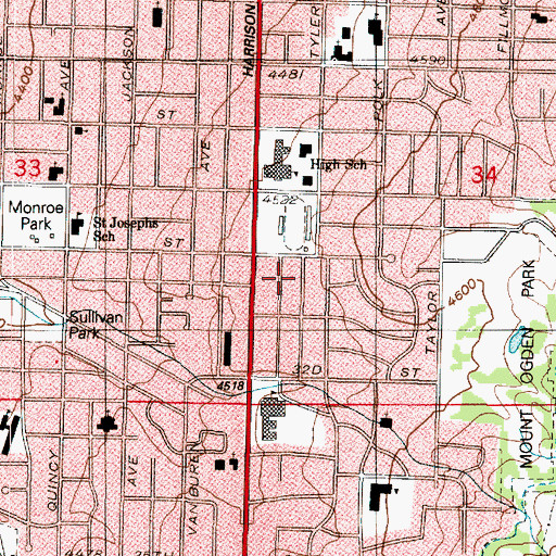 Topographic Map of Wasatch Gardens, UT