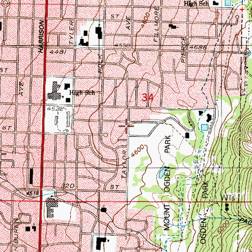Topographic Map of East Bench at 29th, UT