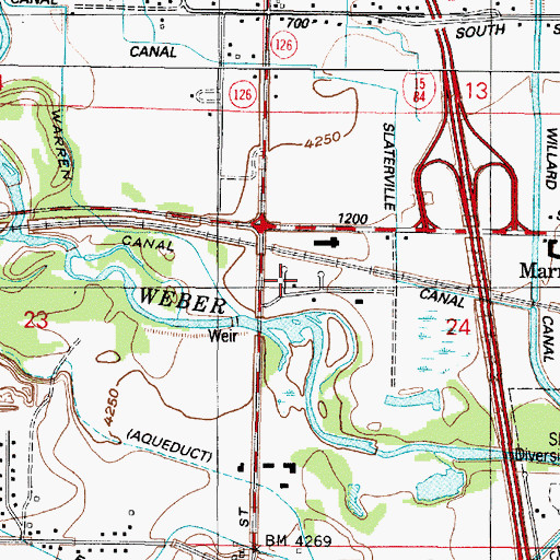 Topographic Map of Riverside Industrial Park, UT