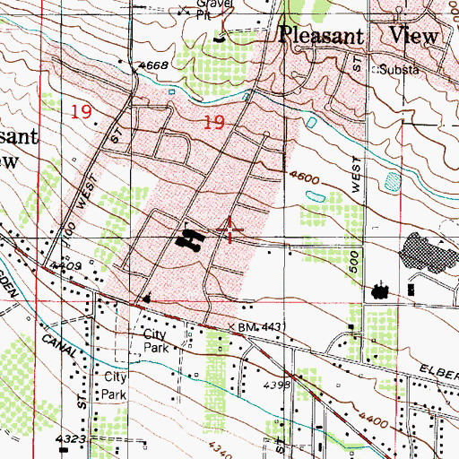 Topographic Map of Pleasant Acres, UT