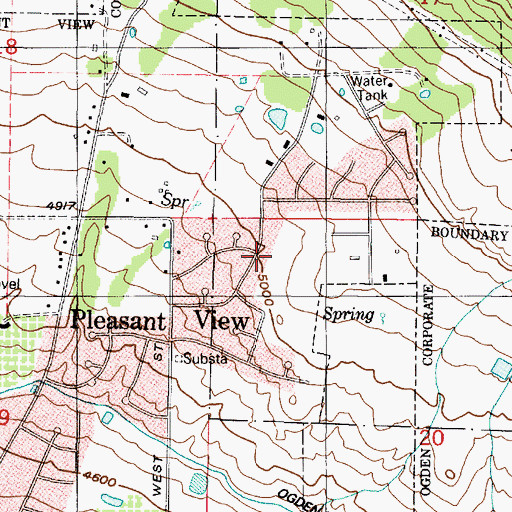 Topographic Map of Majestic Heights Ten, UT