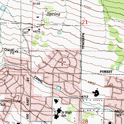 Topographic Map of Lakeview Heights, UT