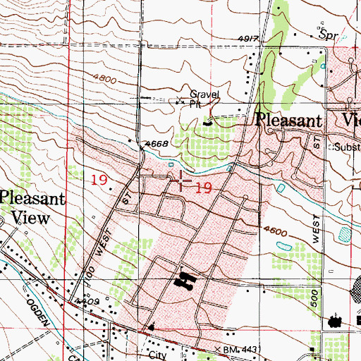 Topographic Map of Mountain Orchard Estates, UT