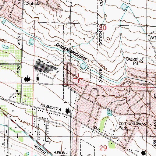 Topographic Map of Mountain Shadows, UT