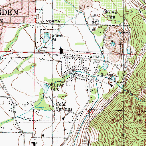 Topographic Map of Cold Water Estates, UT
