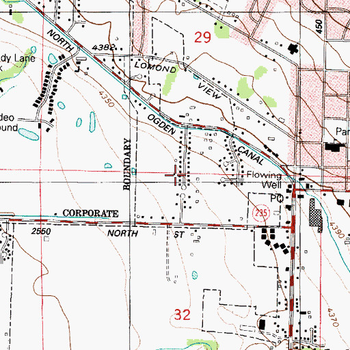 Topographic Map of North Ogden Ranchettes, UT