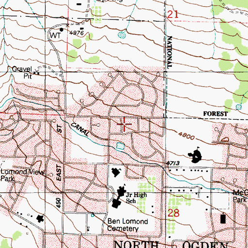 Topographic Map of Paradise Hills, UT