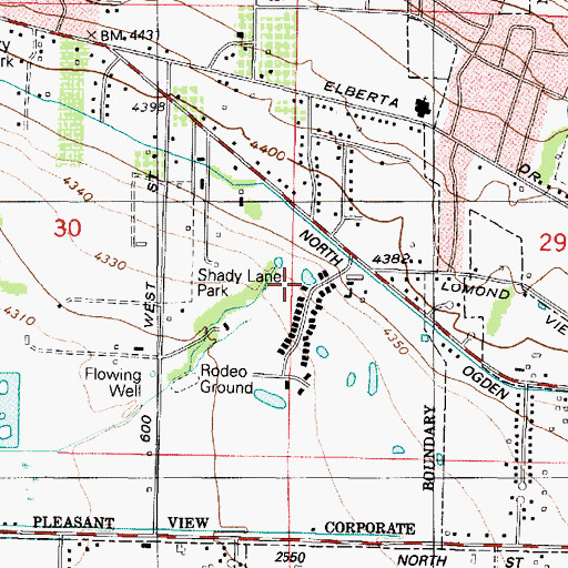 Topographic Map of White Barn Country Club, UT