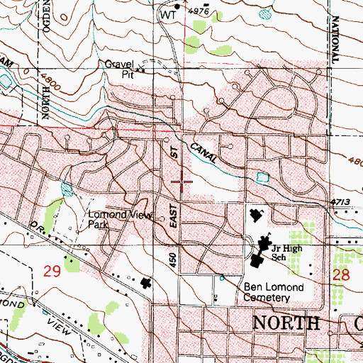 Topographic Map of Ben Lomond Park, UT