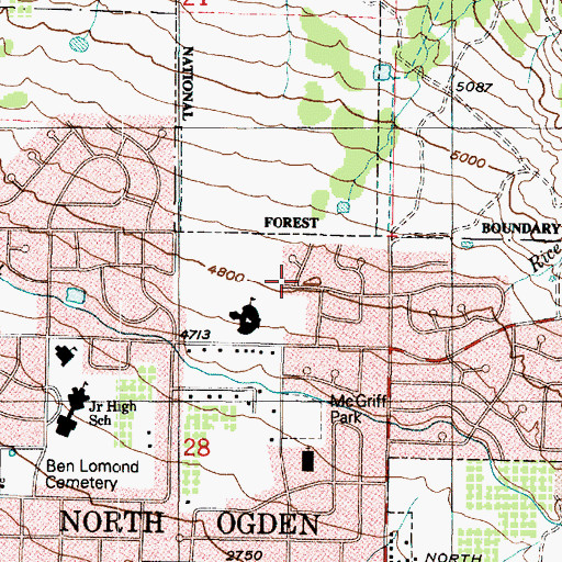 Topographic Map of North Oaks, UT