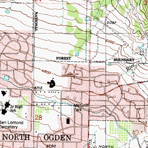 Topographic Map of North Heights, UT