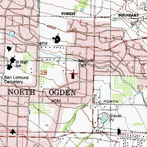 Topographic Map of Northridge, UT